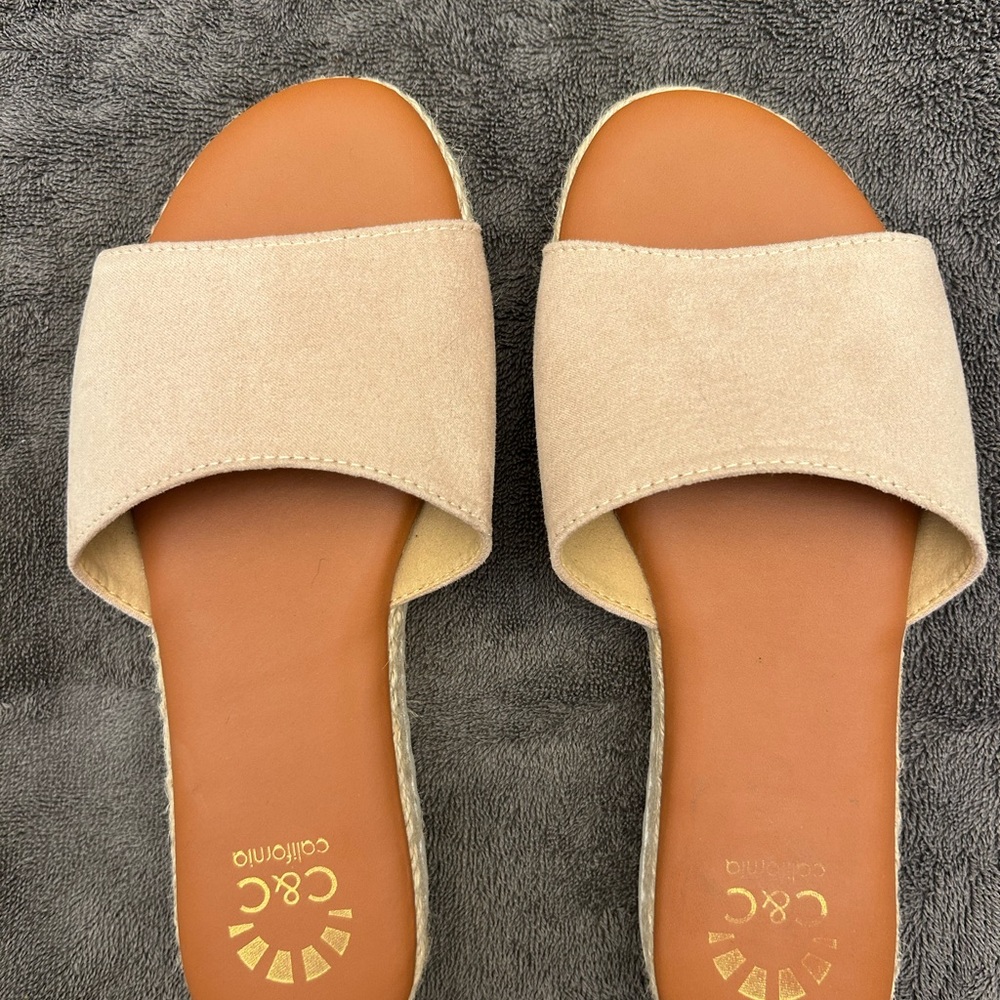 C&C California Cream Slide Sandals